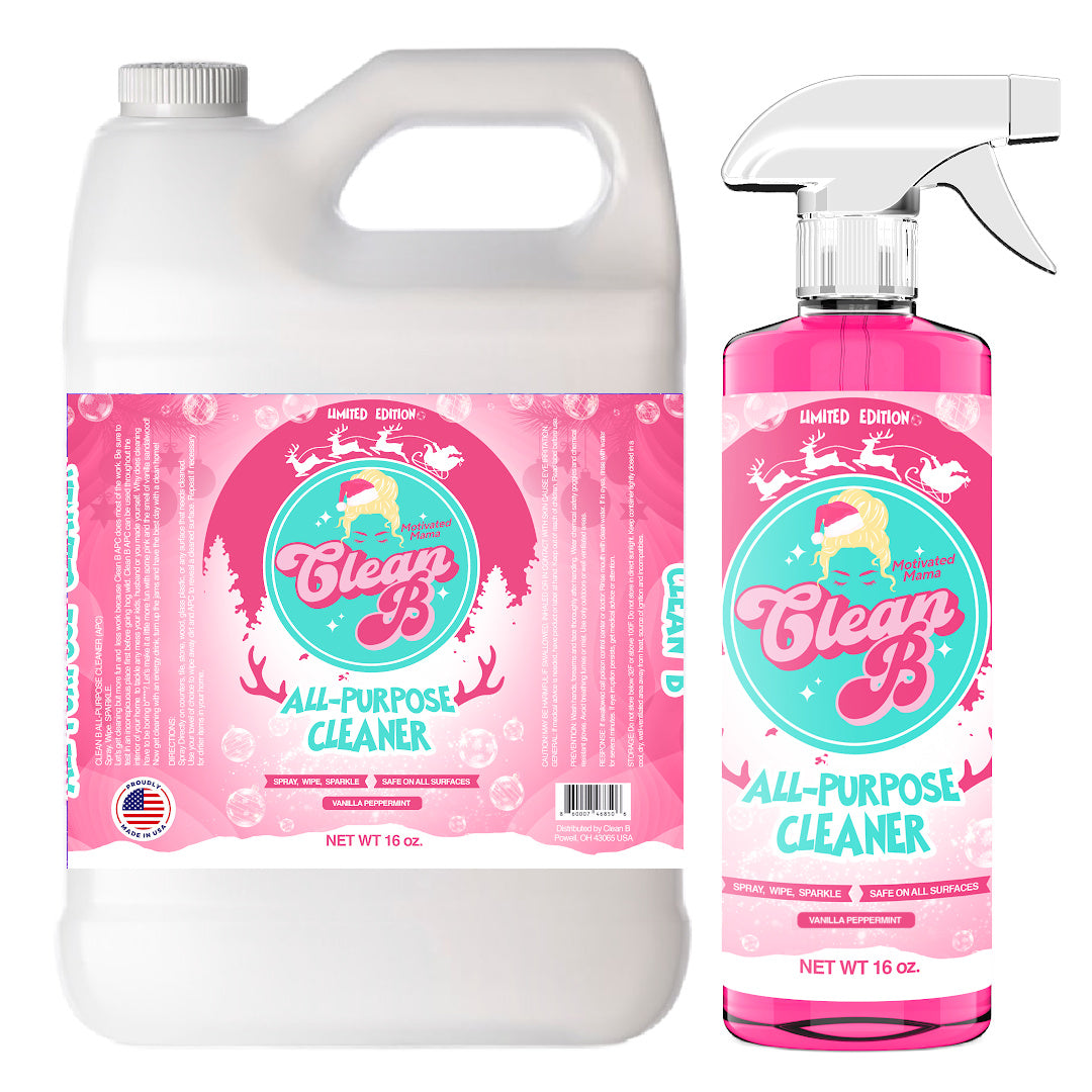 Clean B Christmas Limited Edition 1 Gallon Container & 16 oz Bottle Combo Pack